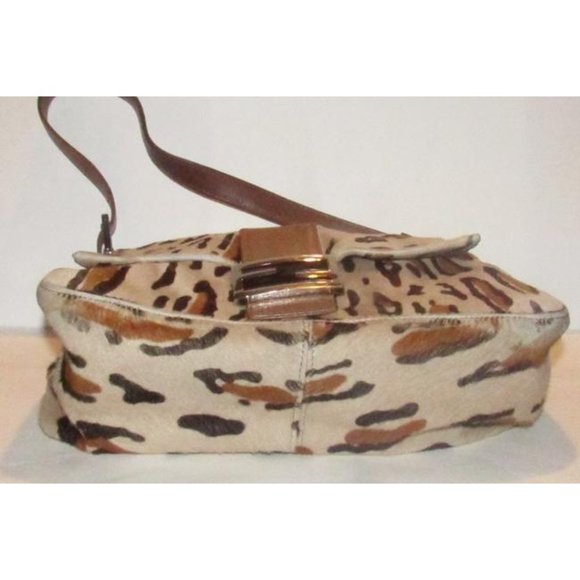 Fendi Mamma Zucco Leopard Print Shoulder Bag Pony Hair And Leather - Picture 10 of 12